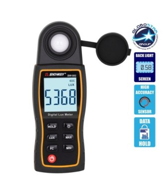 GloboStar® 79983 Ψηφιακός Μετρητής Έντασης Φωτισμού SNDWAY SW-582 με έλεγχο 0 έως 200000 lux